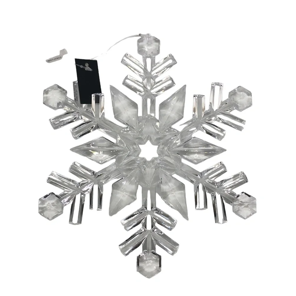 Large Clear Acrylic Crystal Snowflake Christmas Tree Ornaments 9.5” - Picture 1 of 12